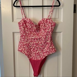 Zara: Pink Floral Bustier Bodysuit